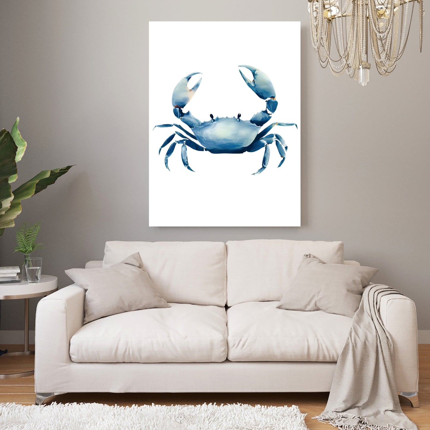 Hamptons Crab Wall Art Canvas Print