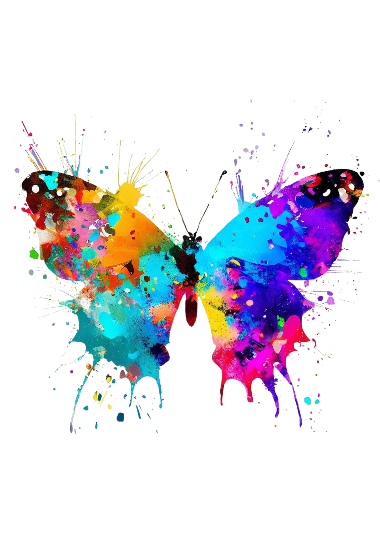 Butterfly Rainbow Wall Art Canvas Print