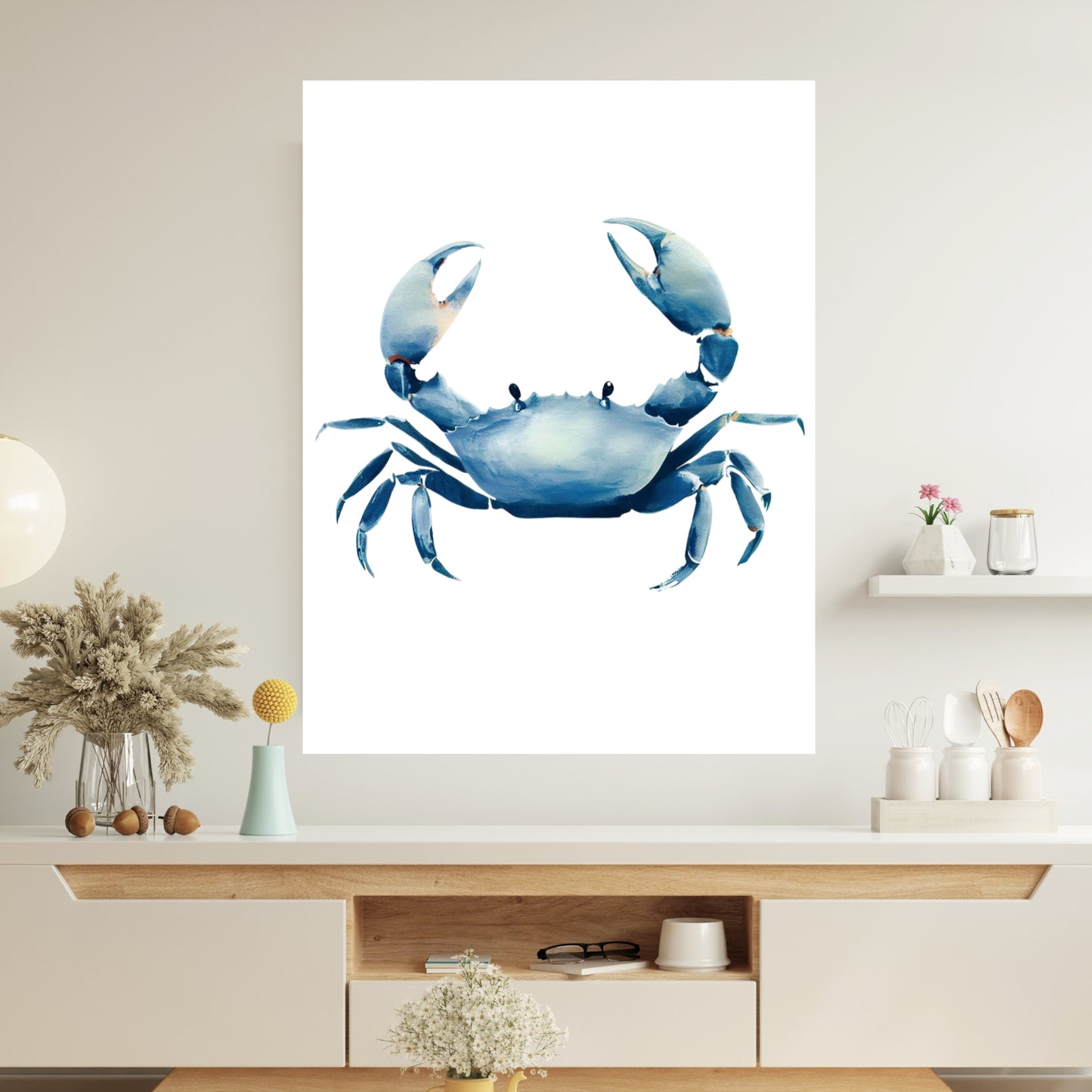 Hamptons Crab Wall Art Canvas Print