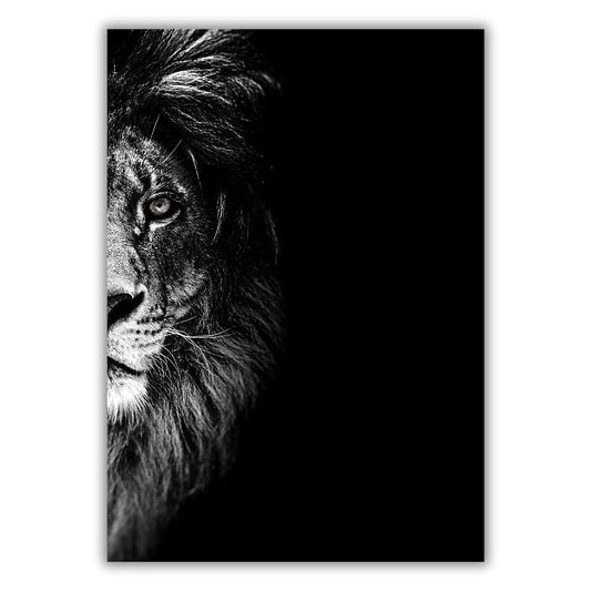 African Safari Lion Wall Art Canvas Print