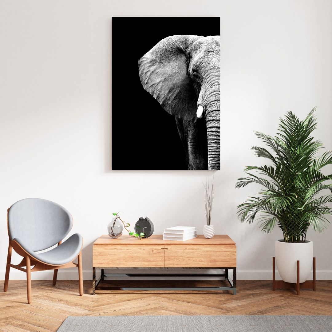 African Safari Elephant Wall Art Canvas Print