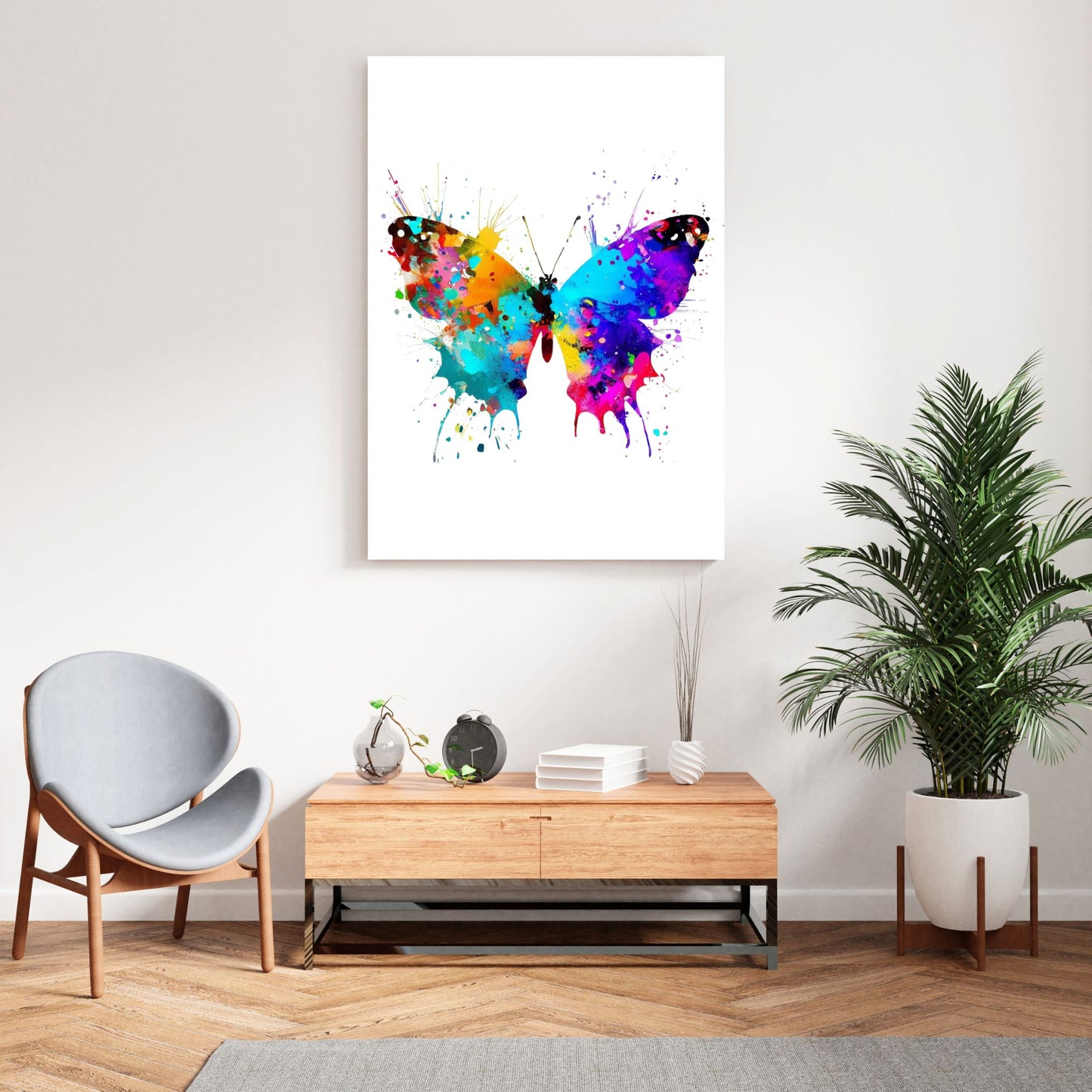 Butterfly Rainbow Wall Art Canvas Print