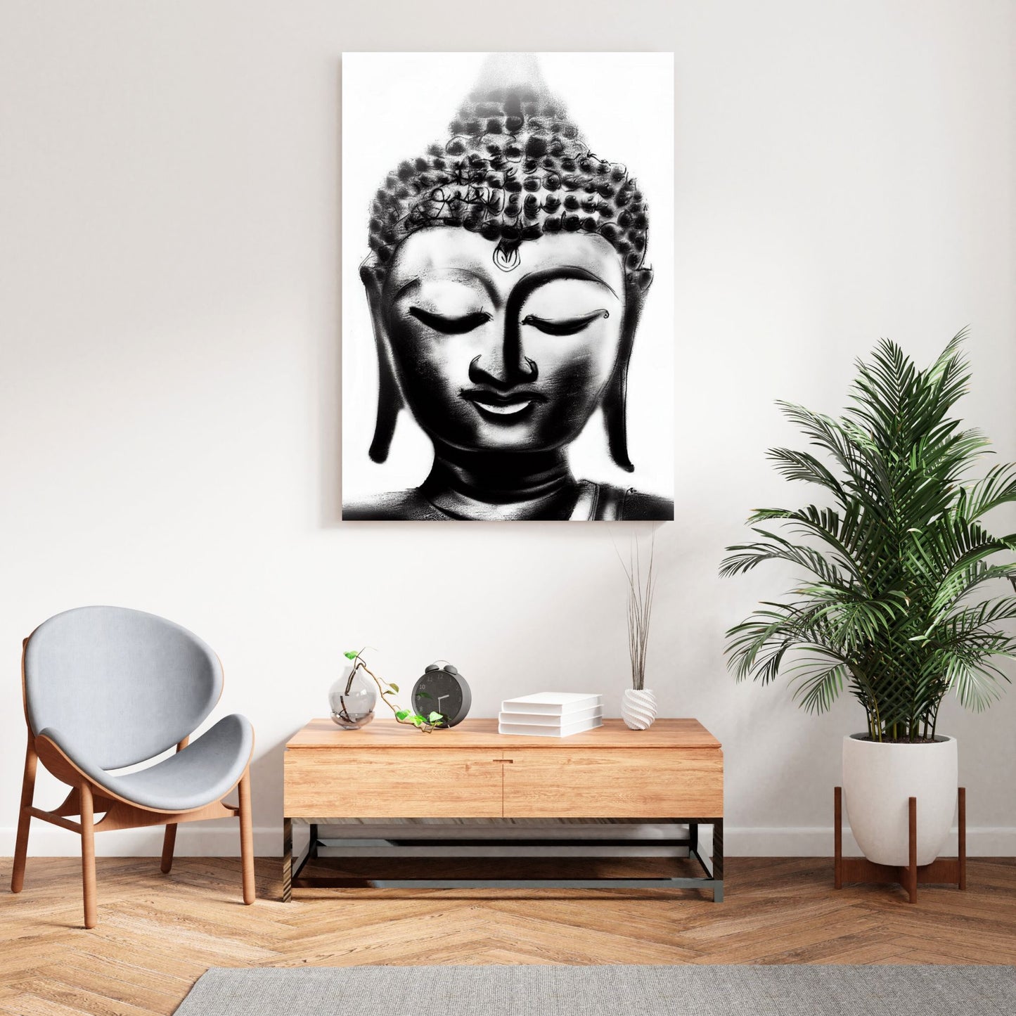 Buddha Charcoal Spirit Canvas Print