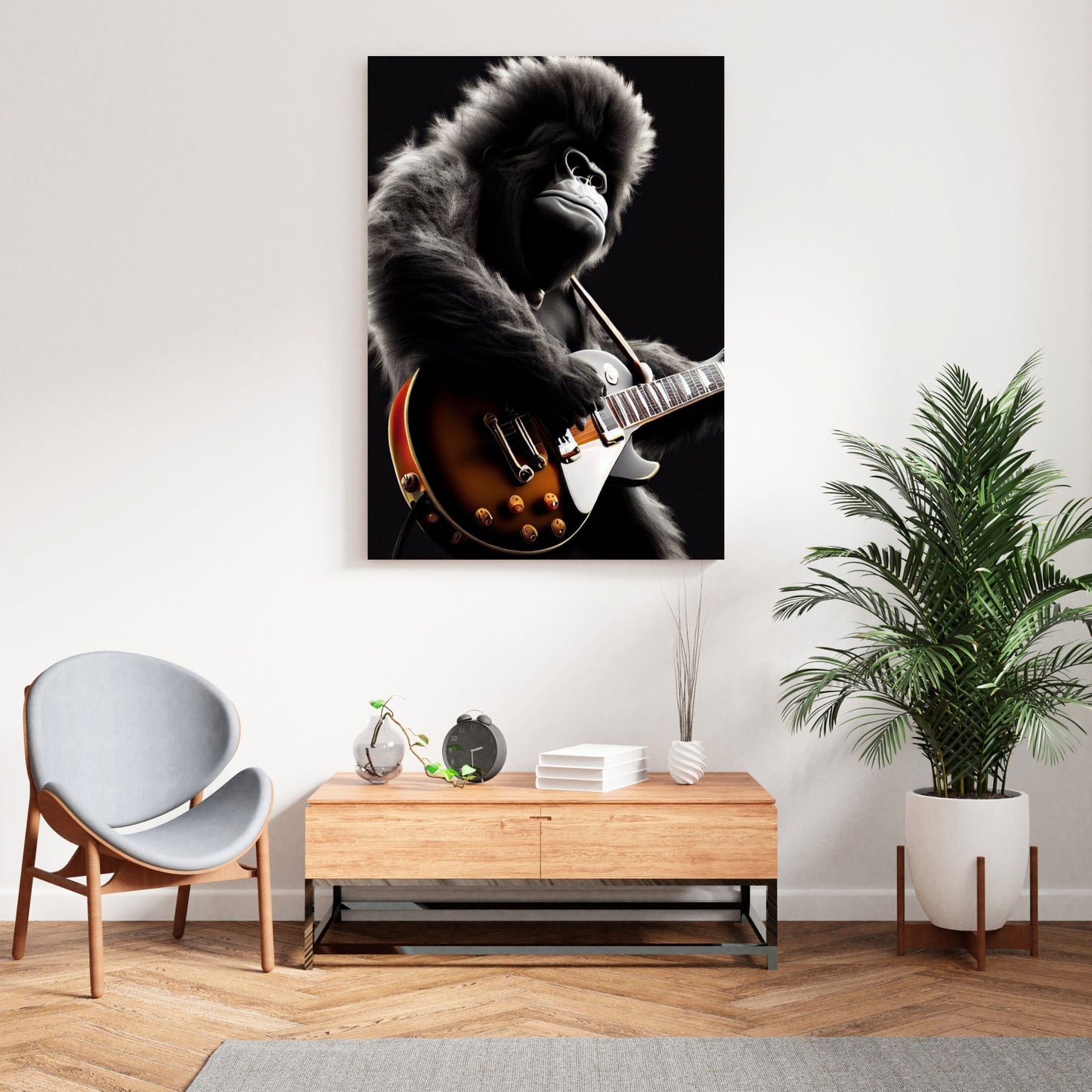 Gorilla Fuzz Wall Art Canvas Print