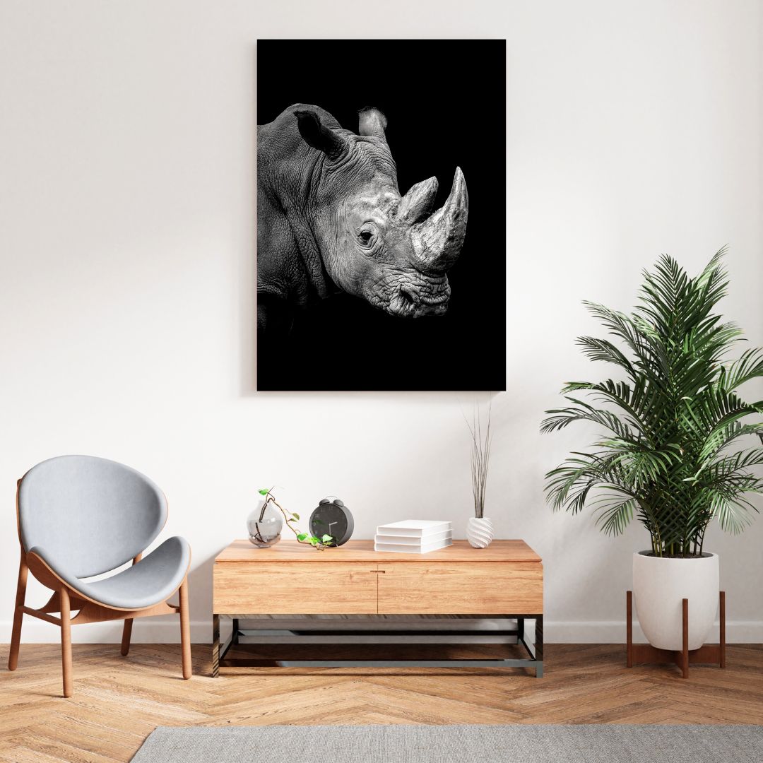 African Safari Rhino Wall Art Canvas Print