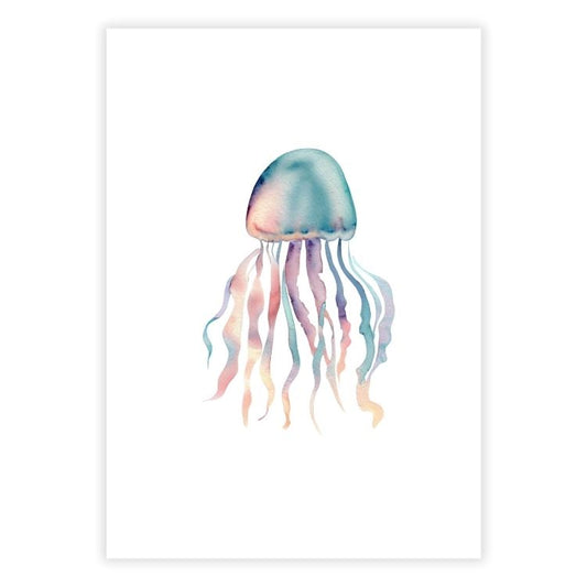 Jellyfish Rainbow Wall Art Canvas Print