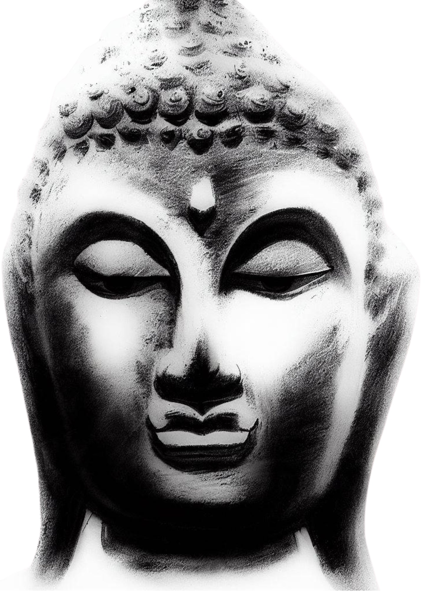 Buddha Charcoal Mind Wall Art Canvas Print