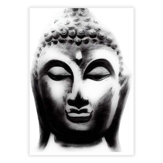 Buddha Charcoal Mind Wall Art Canvas Print