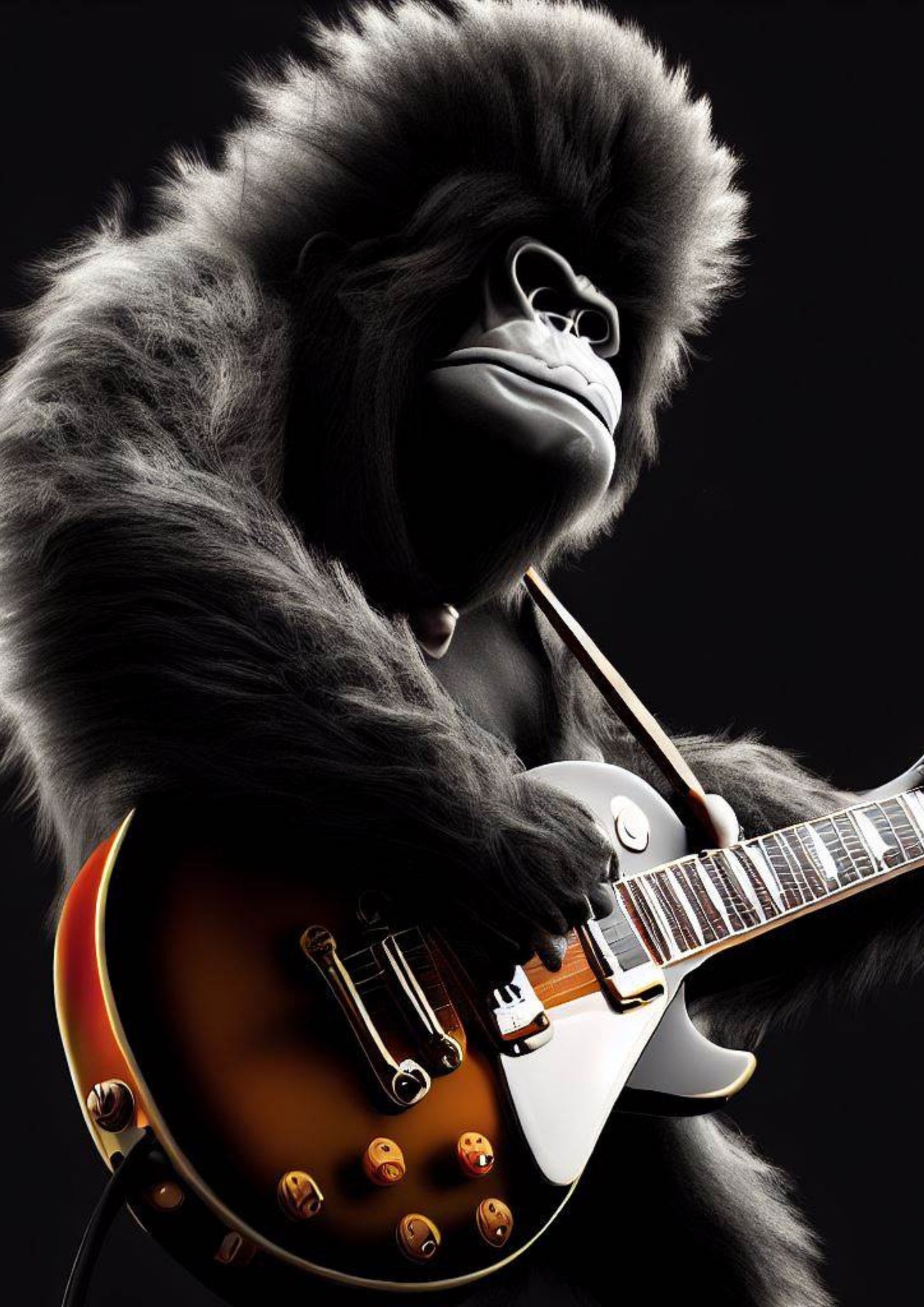 Gorilla Fuzz Wall Art Canvas Print