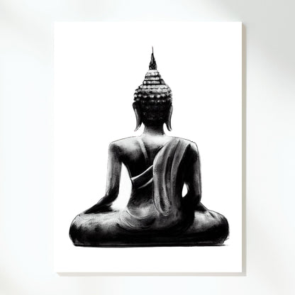 Buddha Charcoal Soul Wall Art Canvas Print