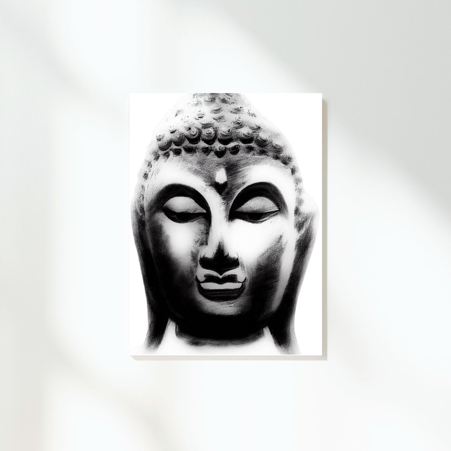 Buddha Charcoal Mind Wall Art Canvas Print