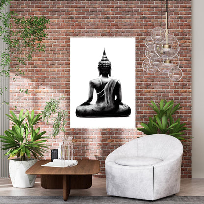 Buddha Charcoal Soul Wall Art Canvas Print