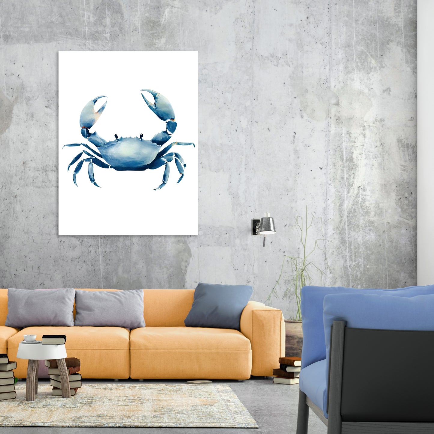 Hamptons Crab Wall Art Canvas Print