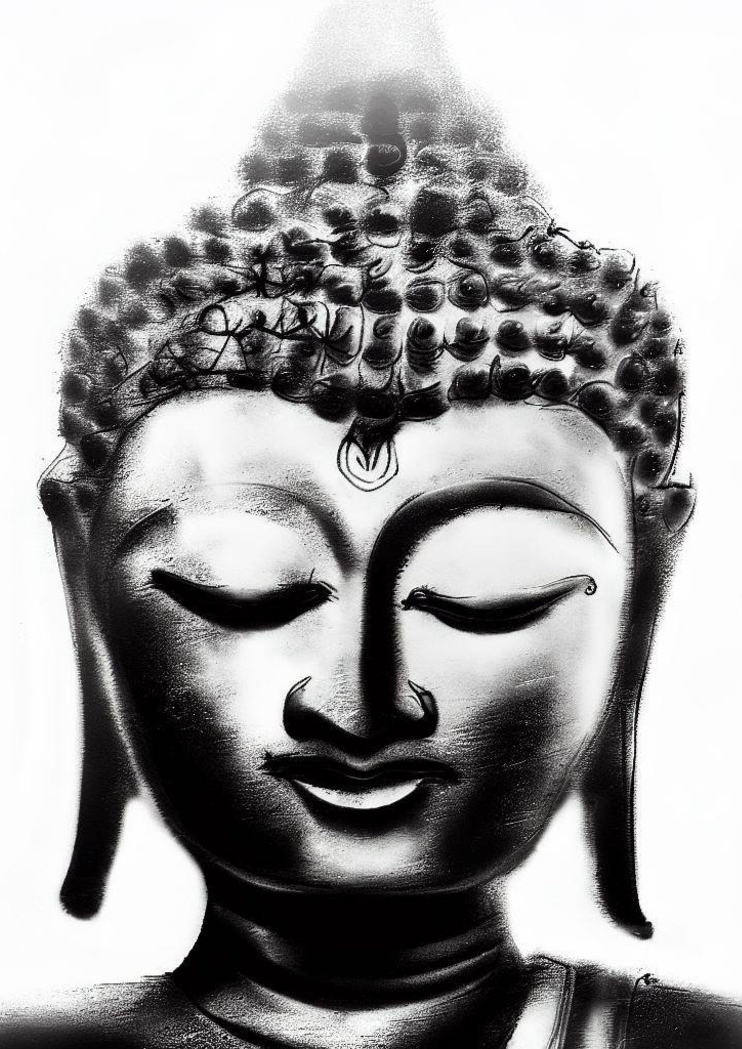 Buddha Charcoal Spirit Canvas Print