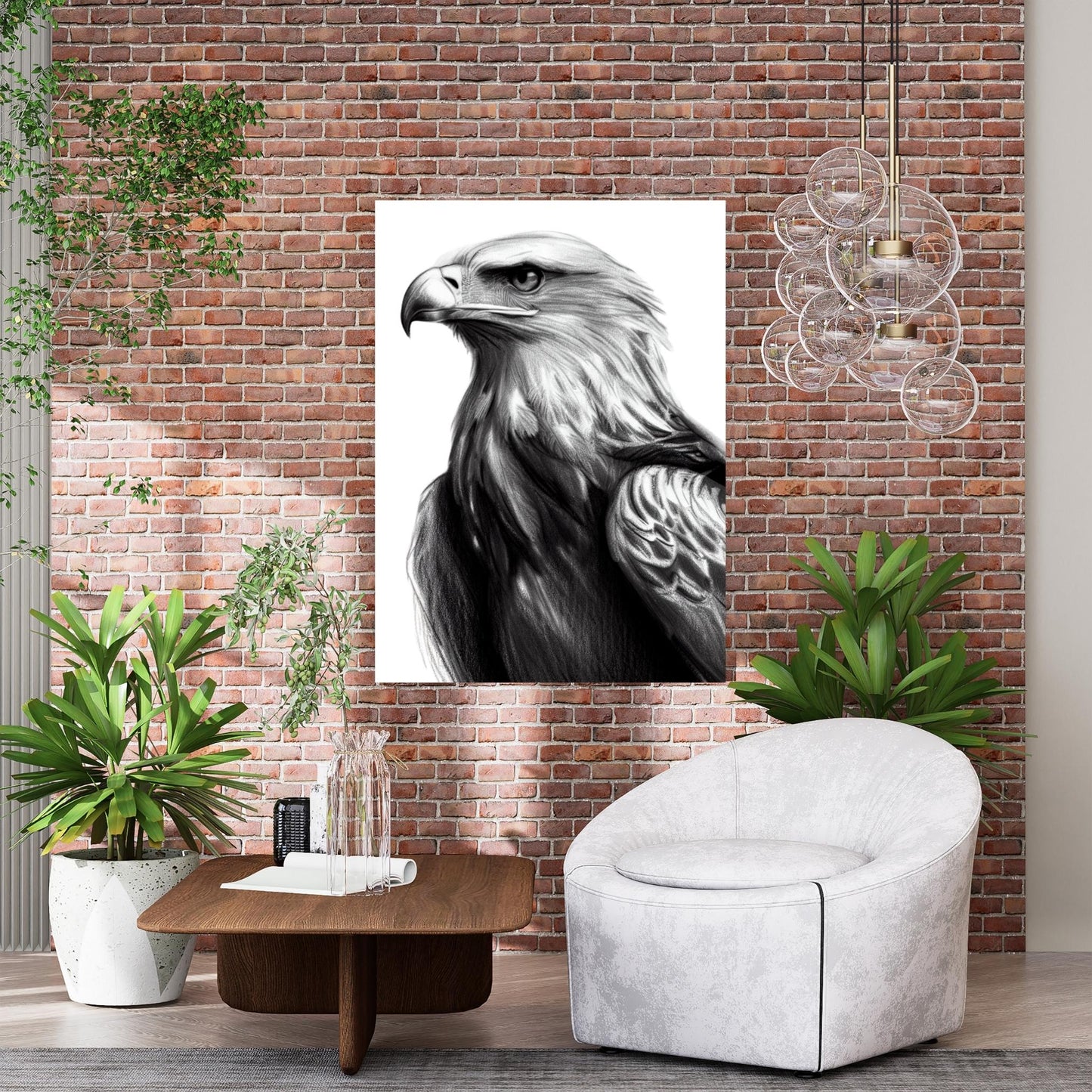 The Eagle Sketch Wall Art Canvas Print