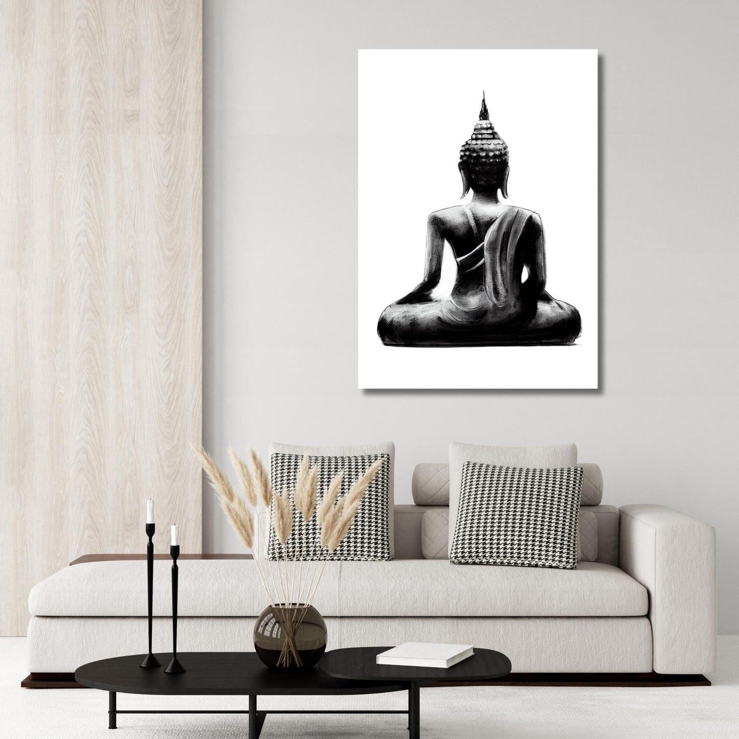 Buddha Charcoal Soul Wall Art Canvas Print