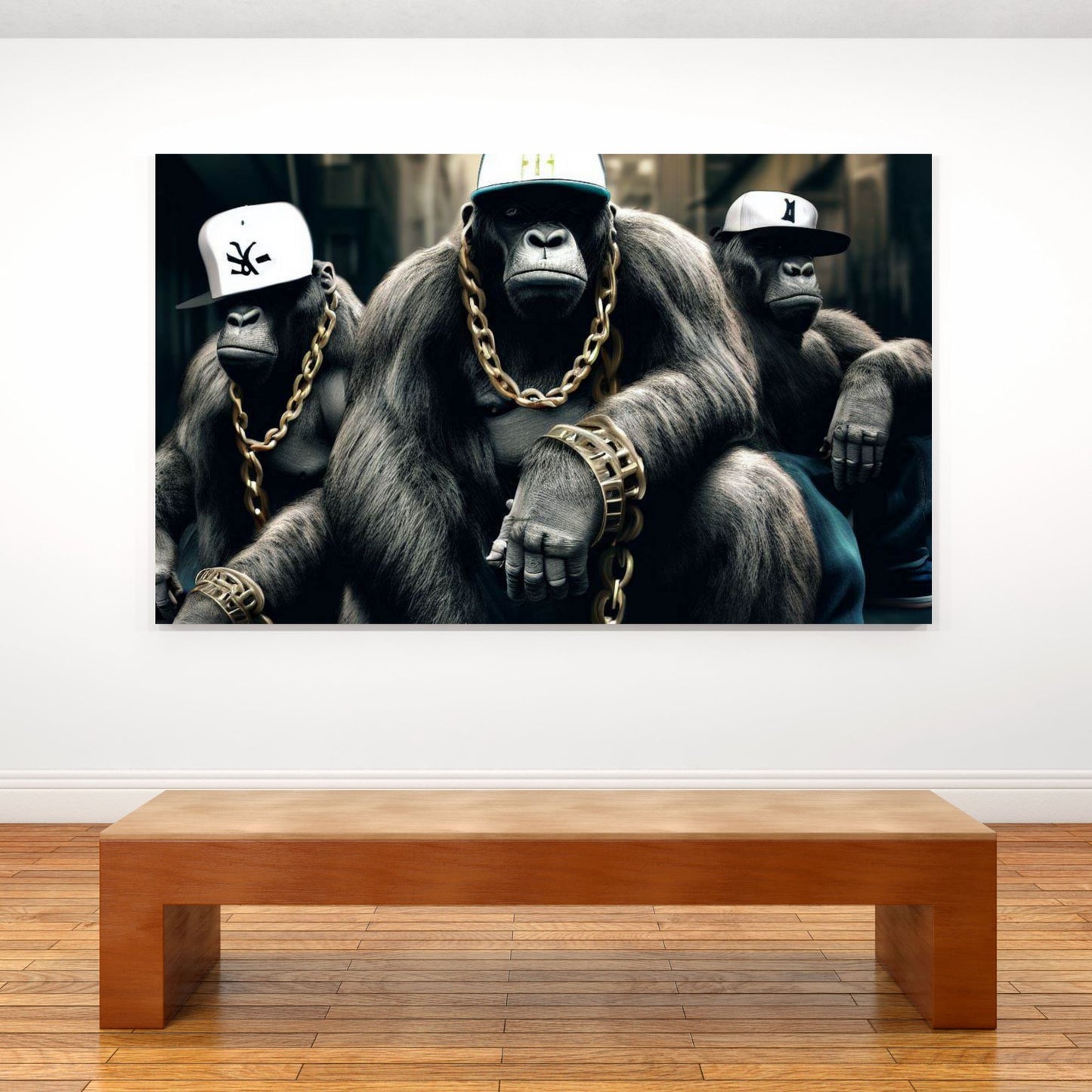 Hip Hop Gorilla Trio Wall Art Canvas Print