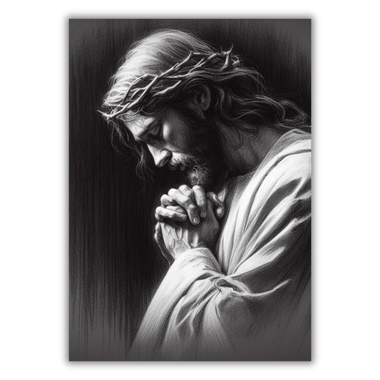 Christ's Contemplation Wall Art Canvas Print