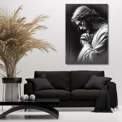 Christ's Contemplation Wall Art Canvas Print