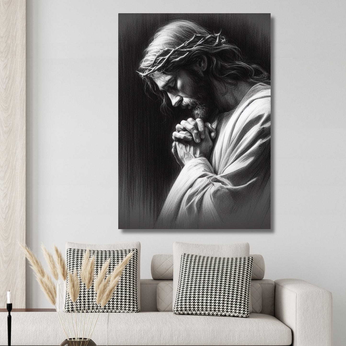 Christ's Contemplation Wall Art Canvas Print