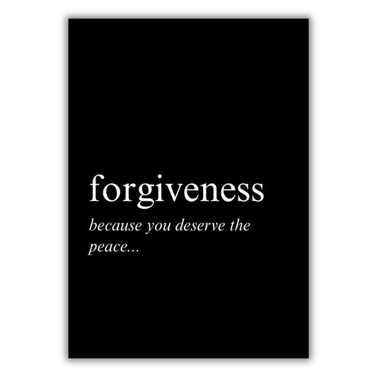 Forgiveness on Black Inspirational Wall Art Canvas Print