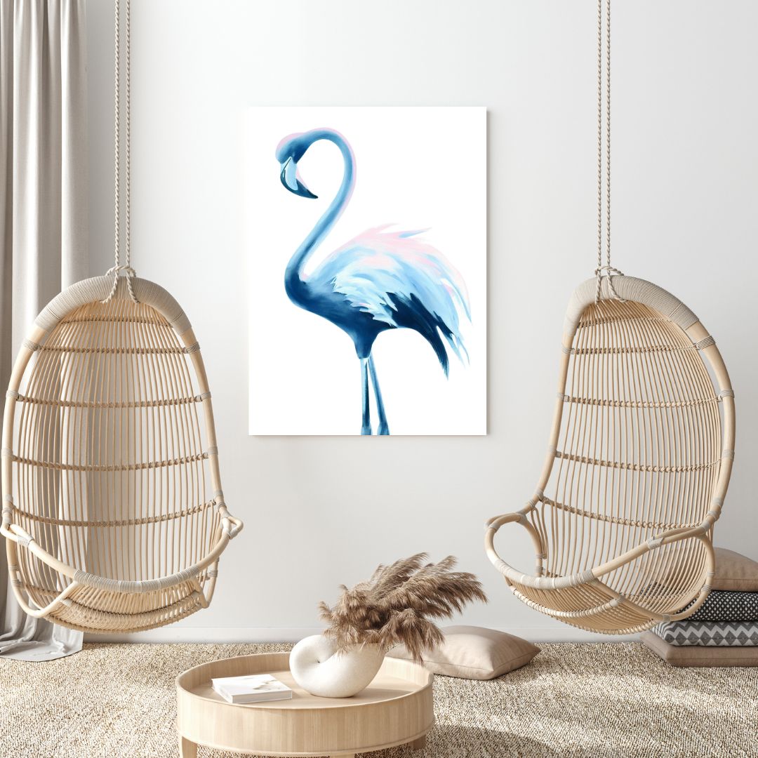 Hamptons Flamingo Wall Art Canvas Print