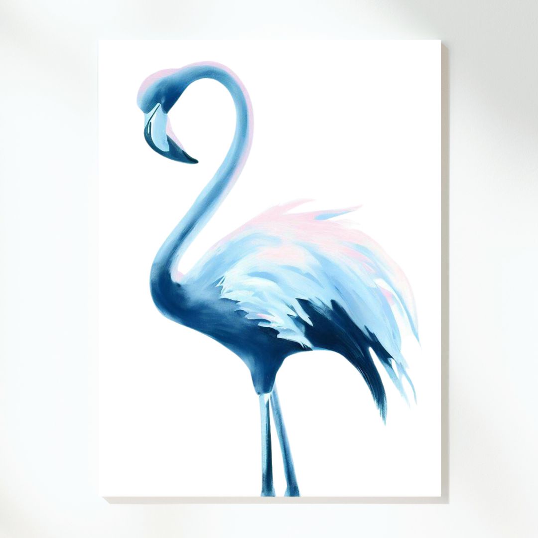 Hamptons Flamingo Wall Art Canvas Print