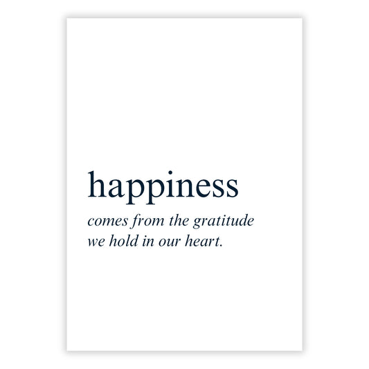 Happiness Inspirational Wall Art Canvas Print