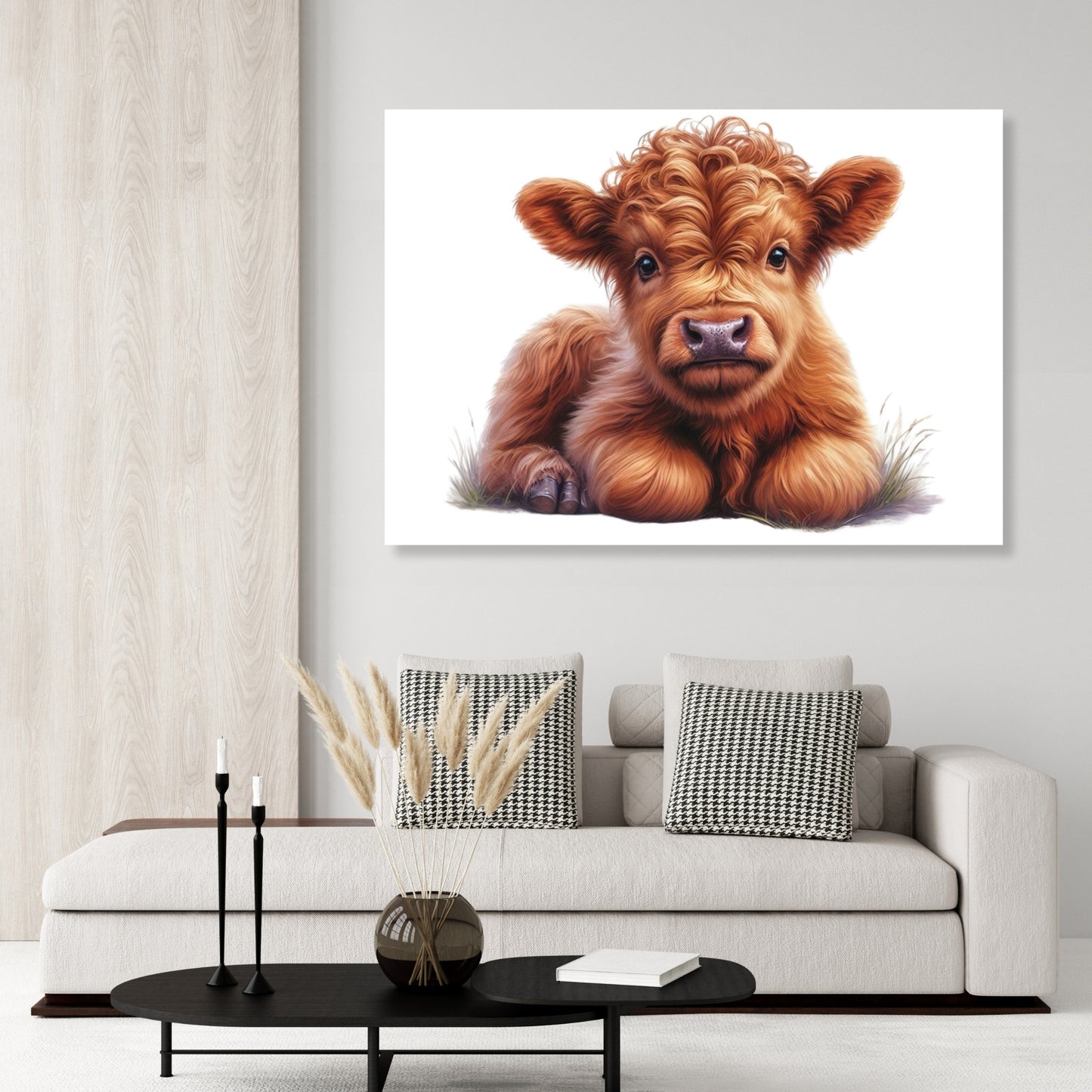 Highland Cow Wall Art Canvas Print