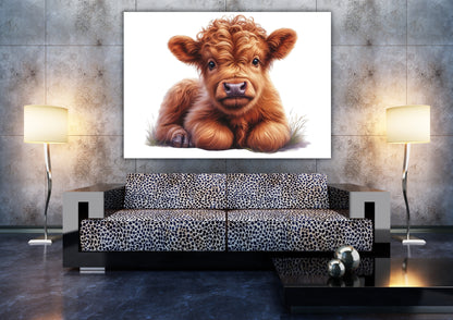 Highland Cow Wall Art Canvas Print