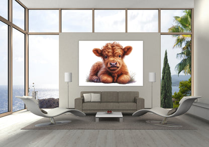 Highland Cow Wall Art Canvas Print