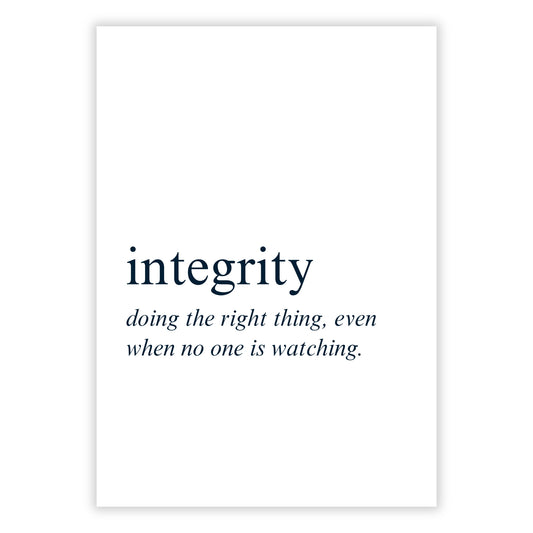 Integrity Inspirational Wall Art Canvas Print