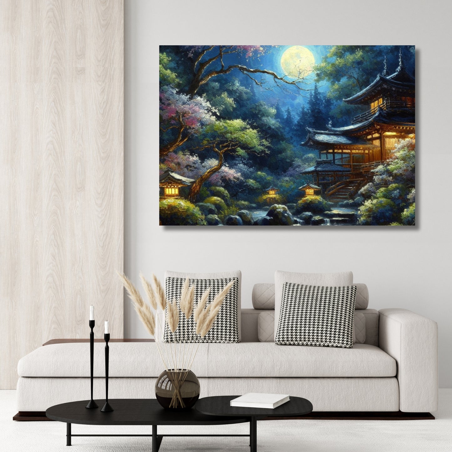 A Japanese Moon Wall Art Canvas Print