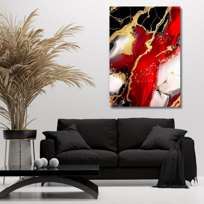 Through My Veins Abstract Wall Art Canvas Print