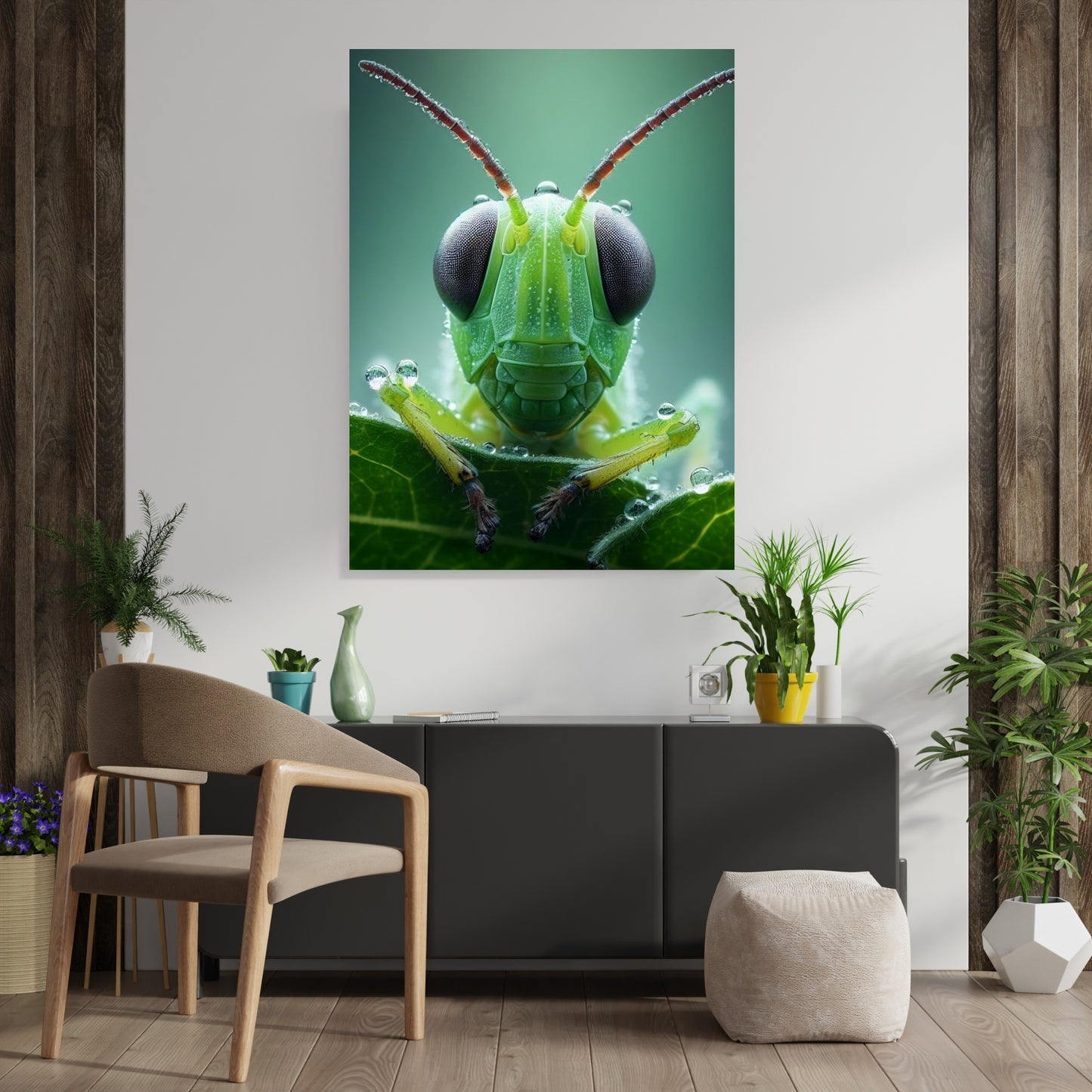 Grasshopper Animal Kingdom Wall Art Canvas Print