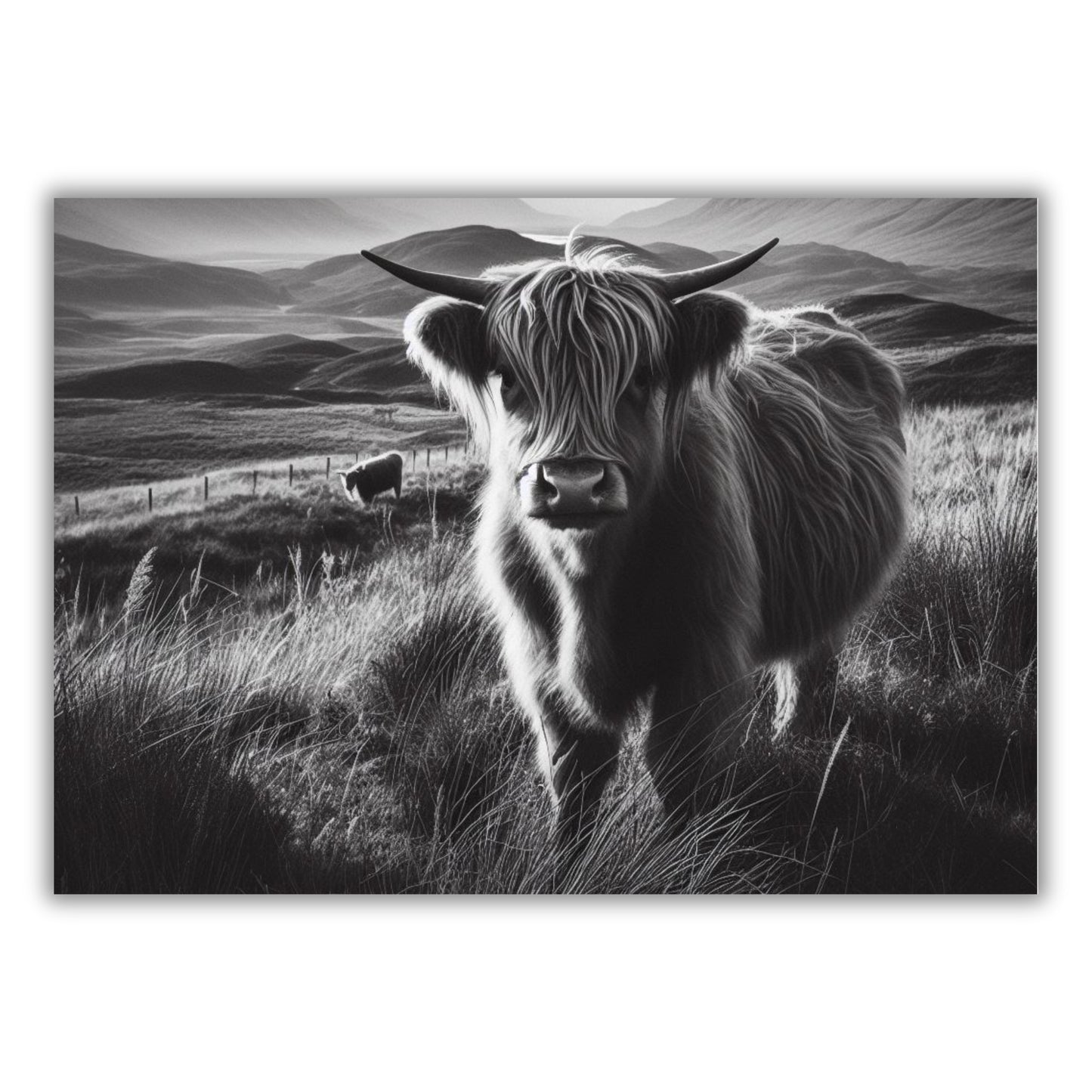 Highland Cow Love Animal Kingdom Wall Art Canvas Print