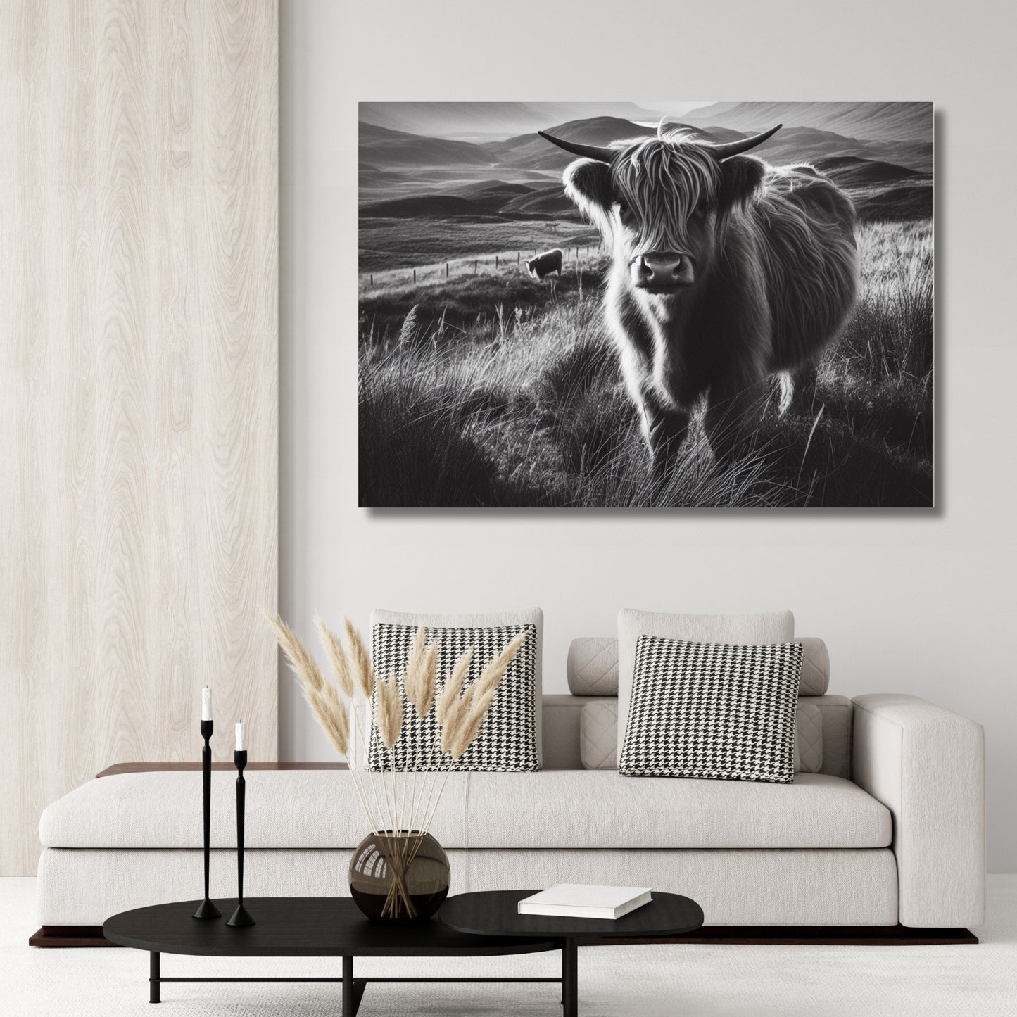 Highland Cow Love Animal Kingdom Wall Art Canvas Print