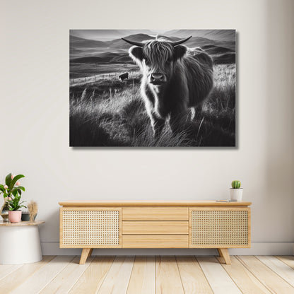 Highland Cow Love Animal Kingdom Wall Art Canvas Print