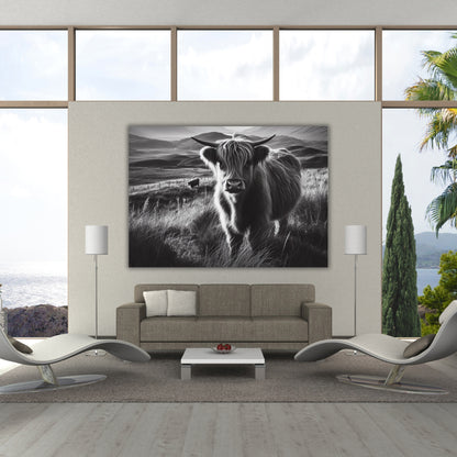 Highland Cow Love Animal Kingdom Wall Art Canvas Print