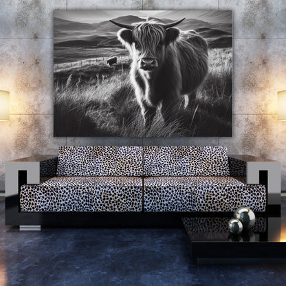 Highland Cow Love Animal Kingdom Wall Art Canvas Print