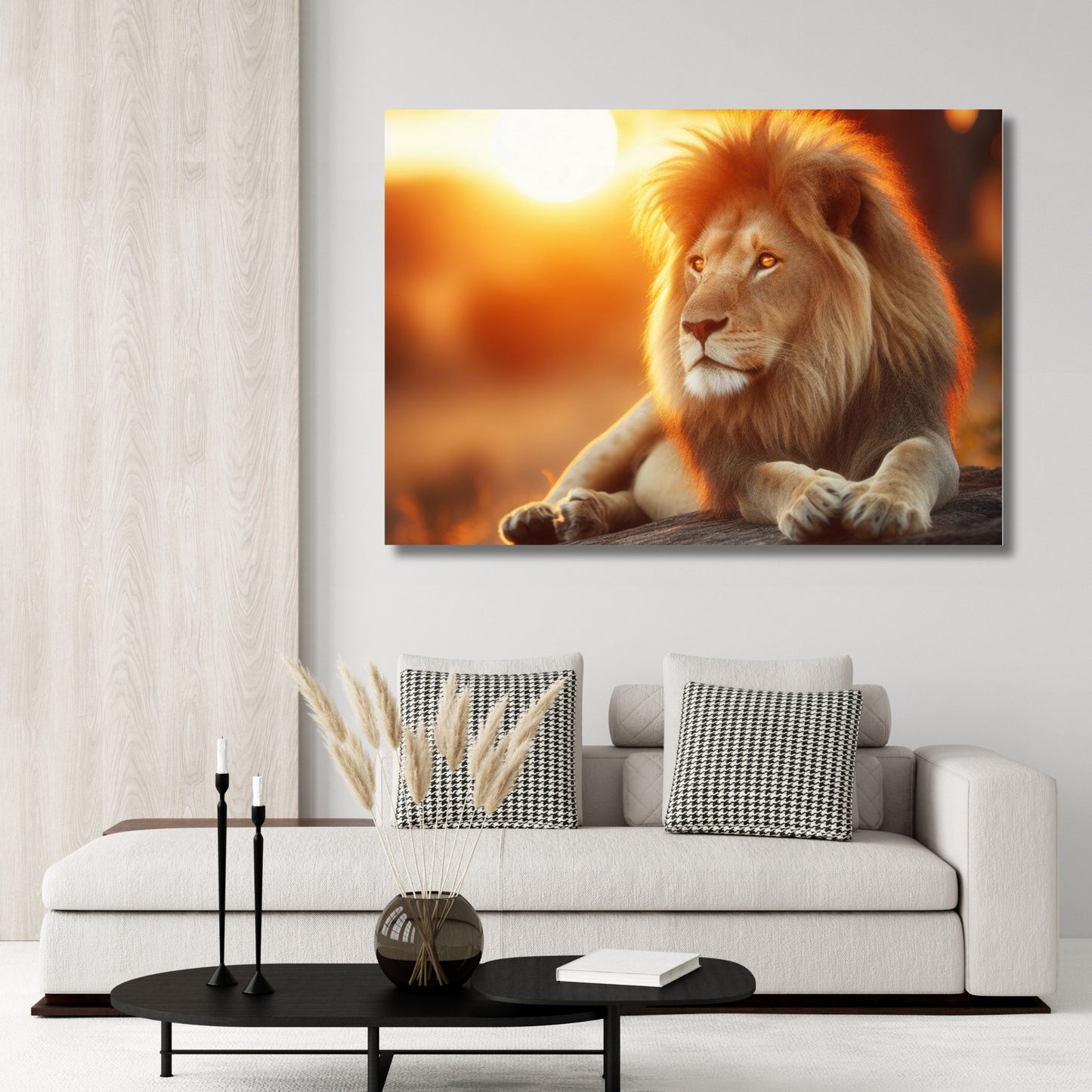 Lions Gaze Animal Kingdom Wall Art Canvas Print