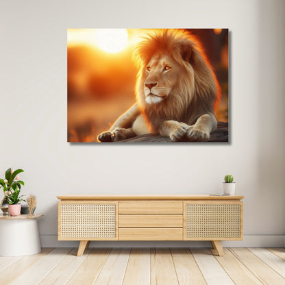 Lions Gaze Animal Kingdom Wall Art Canvas Print