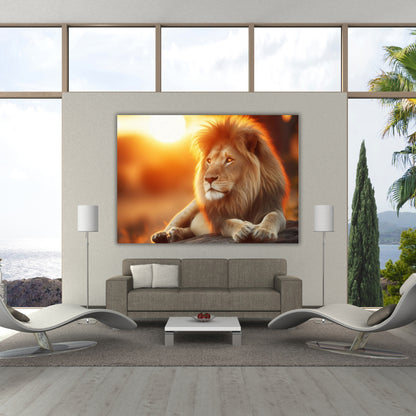 Lions Gaze Animal Kingdom Wall Art Canvas Print