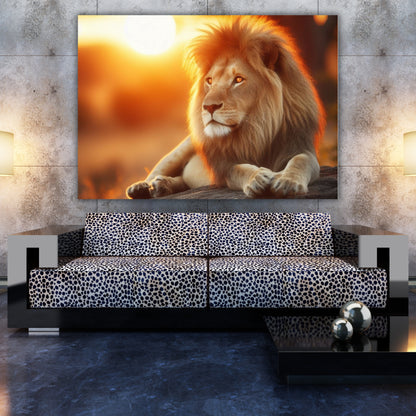 Lions Gaze Animal Kingdom Wall Art Canvas Print