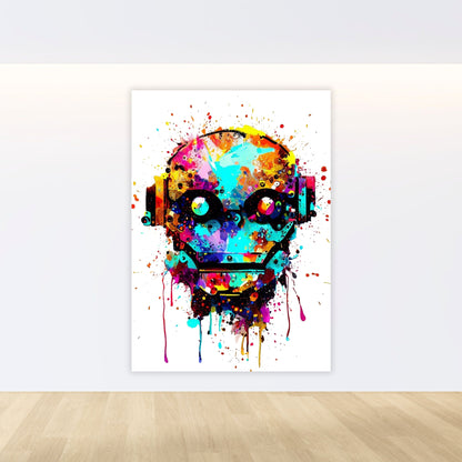 Robot Head Wall Art Canvas Print