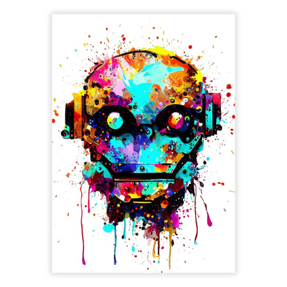 Robot Head Wall Art Canvas Print