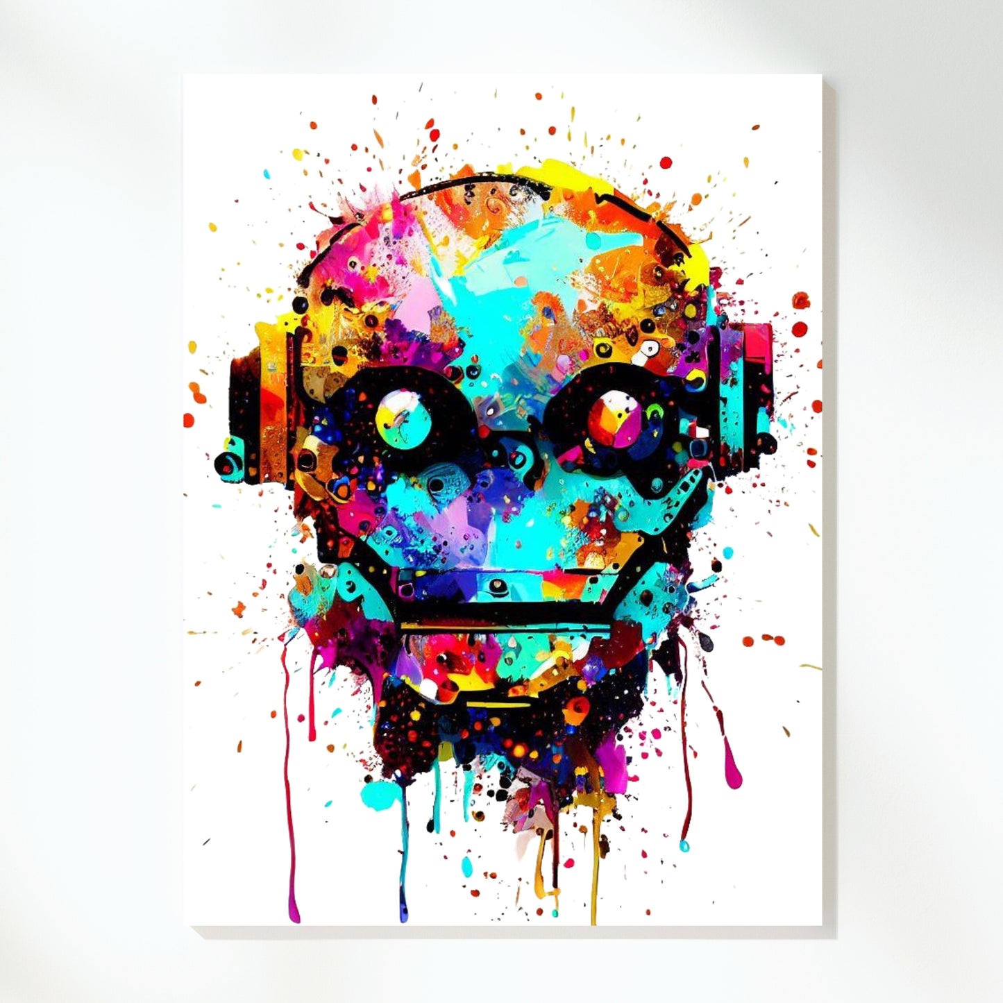 Robot Head Wall Art Canvas Print