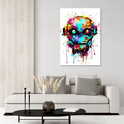 Robot Head Wall Art Canvas Print