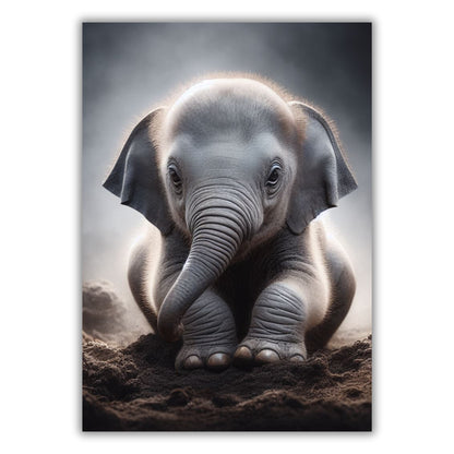 Baby Elephant Animal Kingdom Wall Art Canvas Print