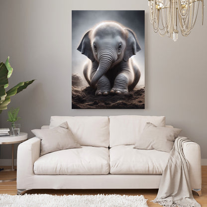 Baby Elephant Animal Kingdom Wall Art Canvas Print